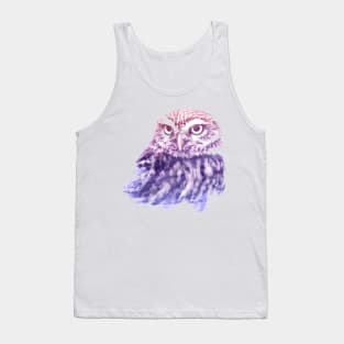 Owl Superimposed Watercolor Tank Top